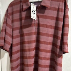Adidas Red Polo Shirt Classic Stripes